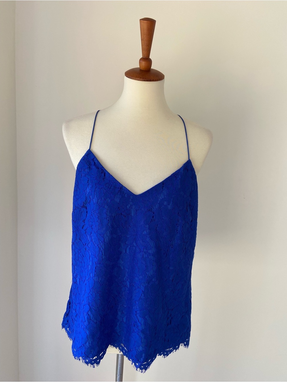 NWT vintage J. Crew Cobalt Blue Lace Spaghetti-Strap racerback Cami